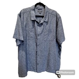 2XL Hemp Cotton Blend Men's Dress Button Up Dress Shirt Office Career